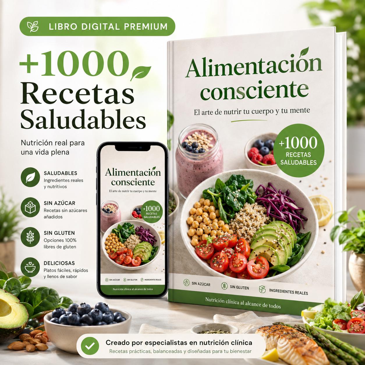 💚🌿 +1000 Recetas Saludables + Bonus Premium 🎁